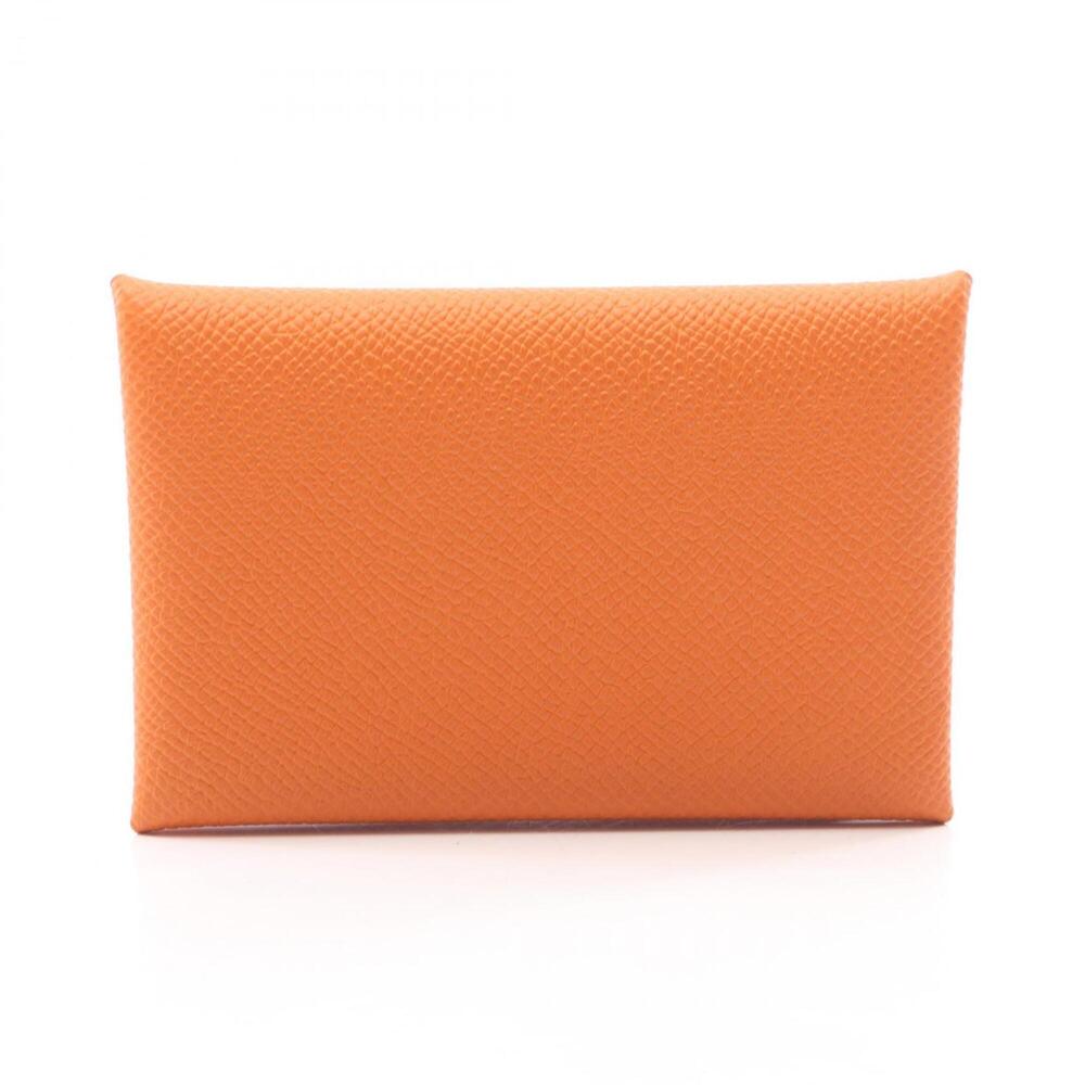 Hermes Calvi Verso Wallet - Coin Purse Leather Veau Epsom Women's Orange